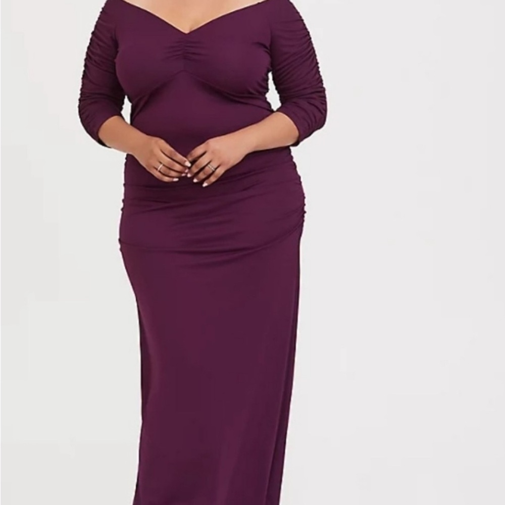 Torrid NWT Elegant Purple Off-Shoulder Dress